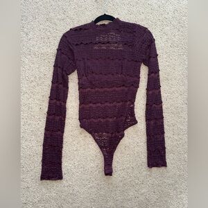 Free People Angelina Floral Lace Detail Bodysuit